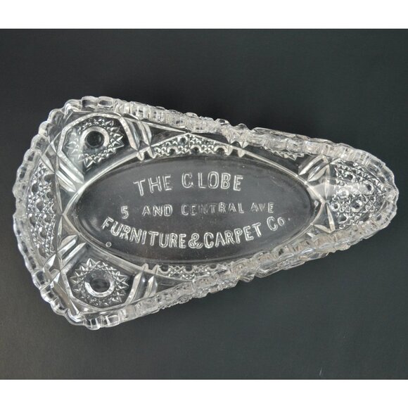 Relish Pickle Dish Fentec EAPG Clear Cut The Globe Furniture & Carpet Co. Advert - Picture 1 of 8